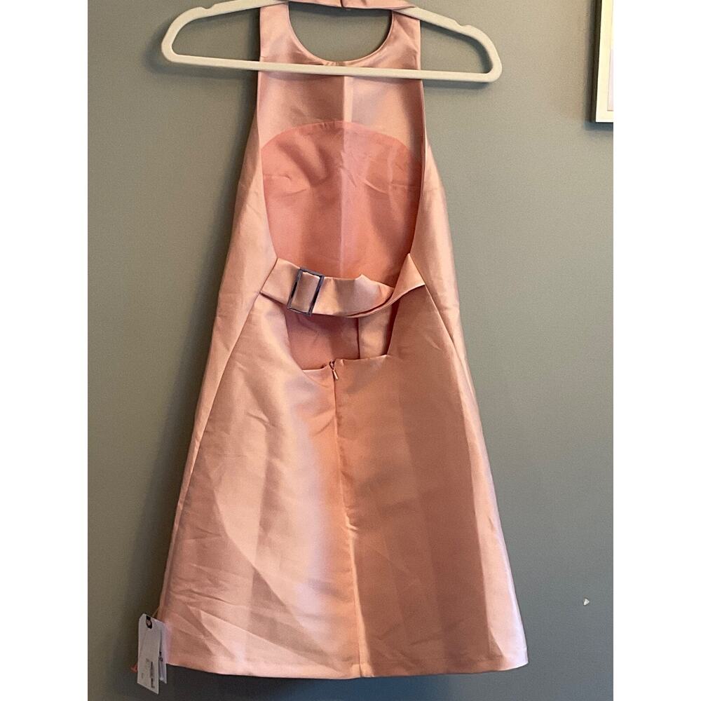 TOPSHOP PINK HALTER NECK WITH BACK BELTED DETAIL MINI DRESS SZ 4 MSRP $95 - Picture 4 of 8